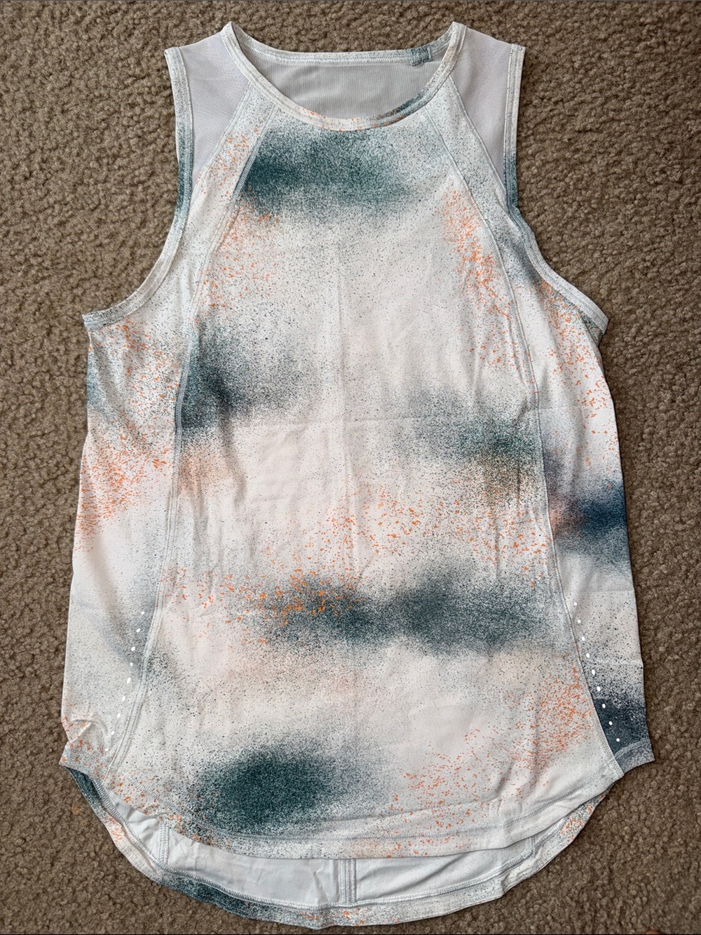 Lululemon Women's Active Tank Top with Splatter Print and Mesh Details